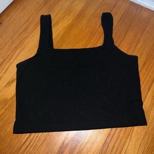 american eagle cropped black tank top